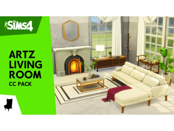Maxis Match Artz Living Room Pack by SIXAM CC - The Sims 4 Custom Content