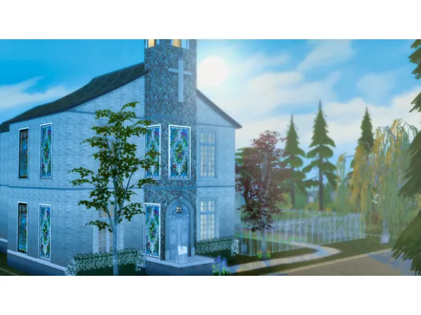Maxis Match Saint Plumbob Church by Bean's builds - The Sims 4 Custom Content