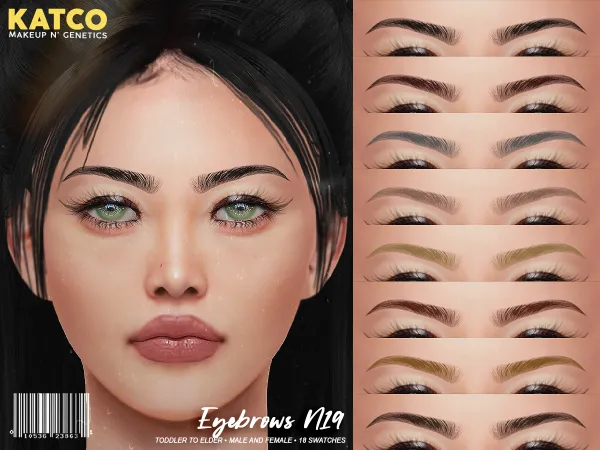 Alpha katco eyebrows n19 by katco - The Sims 4 Custom Content