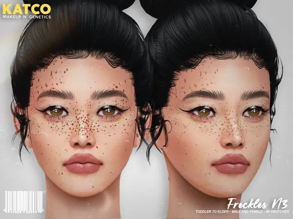 Alpha katco freckles n3 by katco - The Sims 4 custom content