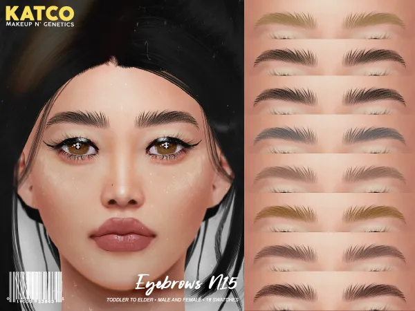 Alpha katco eyebrows n15 by katco - The Sims 4 Custom Content