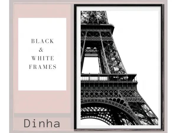 Alpha Black White Frames - The Sims 4 Custom Content