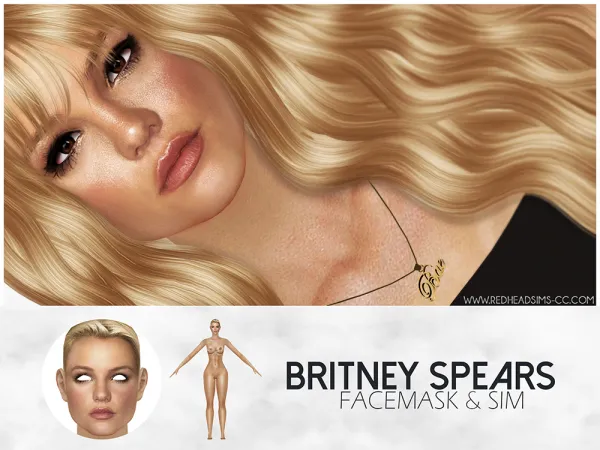 Alpha BRITNEY SPEARS FACEMASK SIM by redheadsims - The Sims 4 Custom Content