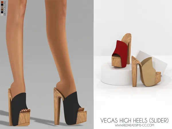 Alpha VEGAS HIGH HEELS (SLIDER) by redheadsims - The Sims 4 Custom Content