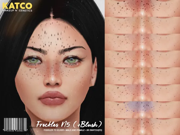 Alpha katco freckles n5 (+blush) by katco - The Sims 4 custom content