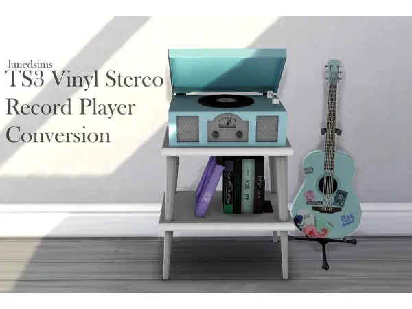 Maxis Match [lunedsims] Vinyl Stereo Record Player Conversion by simsfinds - The Sims 4 Custom Content