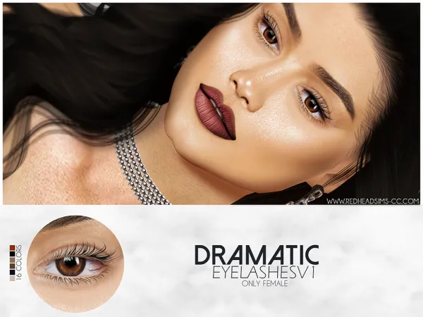 Alpha DRAMATIC EYELASHES V1 - The Sims 4 Custom Content