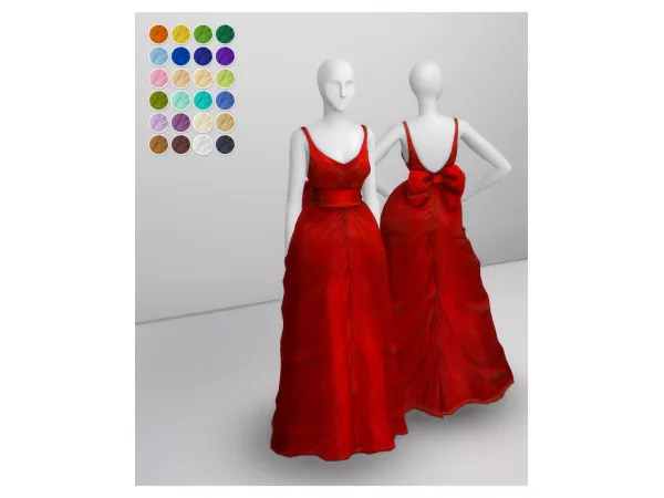 Maxis Match Shape with Bow Gown (25 color) by Rusty's - The Sims 4 Custom Content