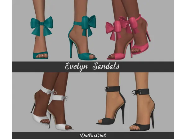 Mix Evelyn Sandals by DallasGirl - The Sims 4 Custom Content