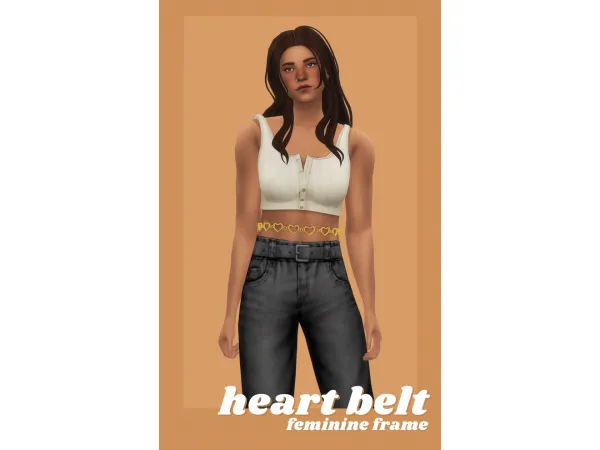 Maxis Match heart belt but its for feminine frames this time by simsfinds - The Sims 4 Custom Content