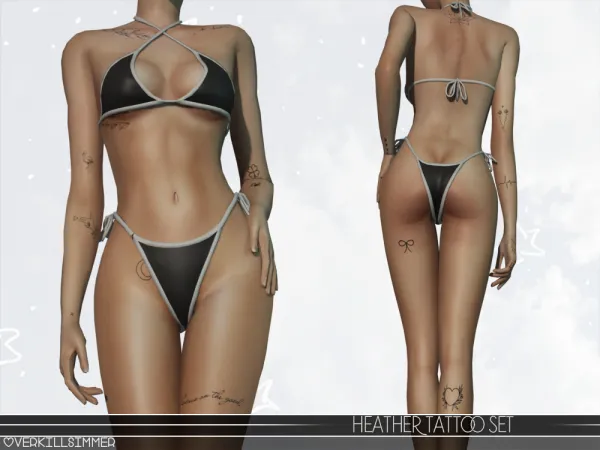 Mix Heather Tattoo Set by overkillsimmer - The Sims 4 Custom Content