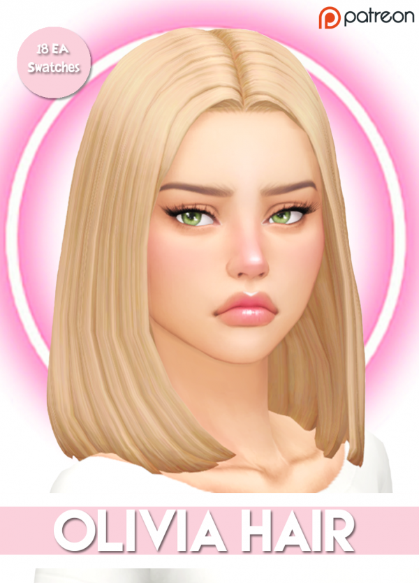 Maxis Match OLIVIA HAIR SOFT SKITTLES PALETTE by LadySimmer94 - The Sims 4 Custom Content