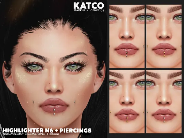 Alpha katco highlighter n6 piercings - The Sims 4 Custom Content