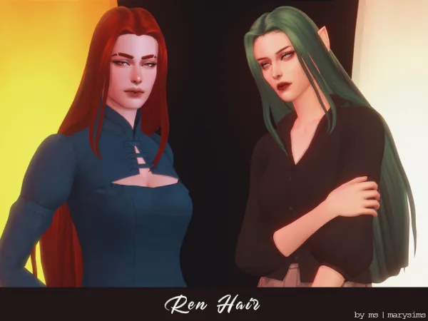 Maxis Match REN HAIR by msmarysims - The Sims 4 Custom Content
