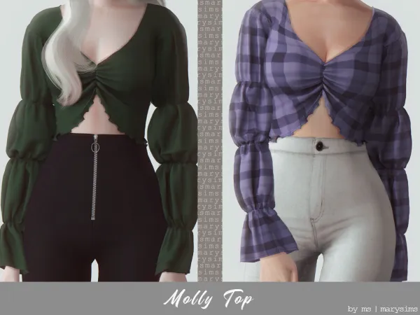 Maxis Match MOLLY TOP by msmarysims - The Sims 4 Custom Content
