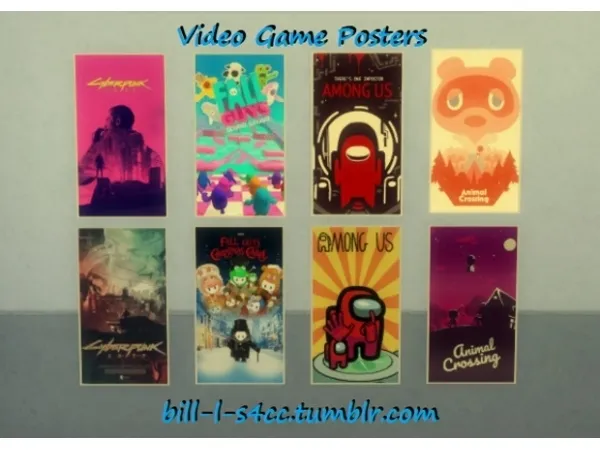 Alpha Video Game Posters by billls4cc - The Sims 4 Custom Content