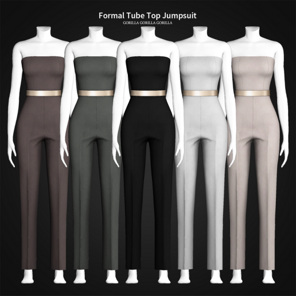 Alpha Formal Tube Top Jumpsuit by simsfinds - The Sims 4 Custom Content