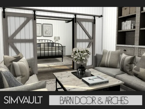 Alpha [SV] Farmhouse Barn Door Arches - The Sims 4 Custom Content