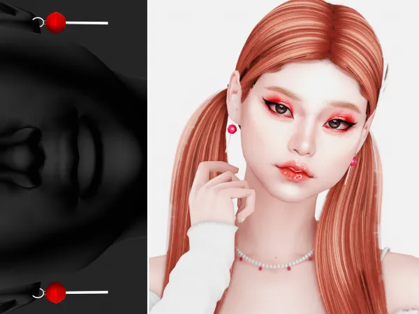 Alpha Lollipop Earrings by plbsims - The Sims 4 Custom Content