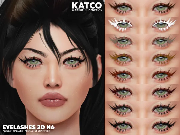 Alpha katco eyelashes 3d n6 by katco - The Sims 4 Custom Content