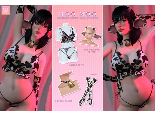 PEACH REWARD - Moomoo Cow Set by ts4eve