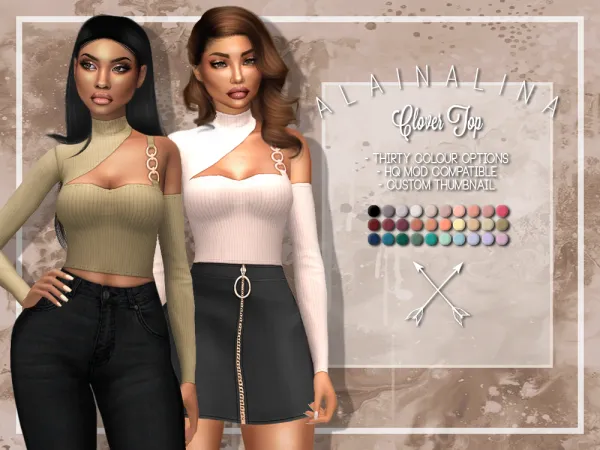Maxis Match Clover Top - The Sims 4 Custom Content