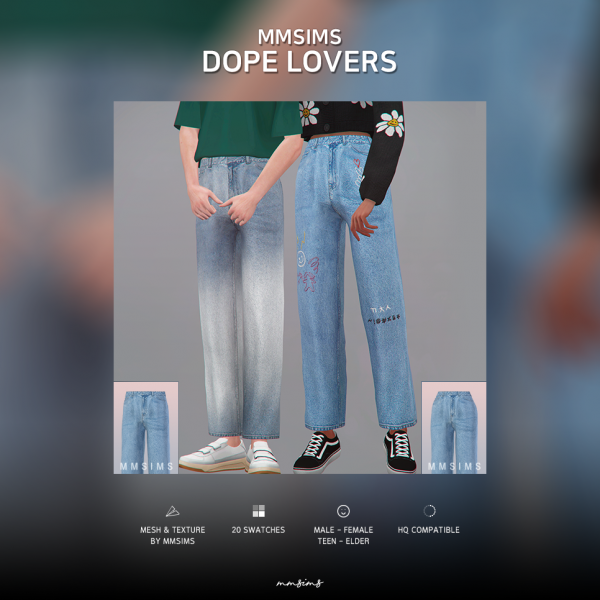 Mix MMSIMS Dope Lovers Jeans by simsfinds - The Sims 4 Custom Content