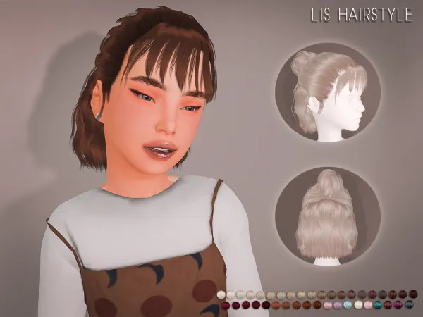 Alpha Lis Hair Child Version BRsims by bluerose-sims - The Sims 4 Custom Content