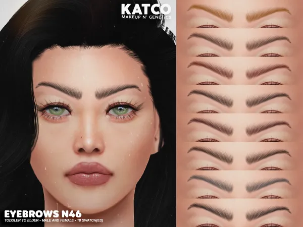 Alpha katco eyebrows n46 by katco - The Sims 4 Custom Content