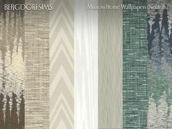 Alpha Missoni Home Wallpaper ( Neutrals ) by bergdorfsims - The Sims 4 Custom Content