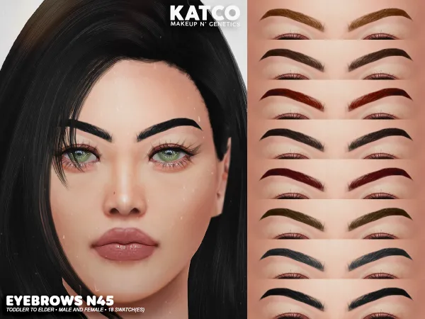 Alpha katco eyebrows n45 by katco - The Sims 4 Custom Content