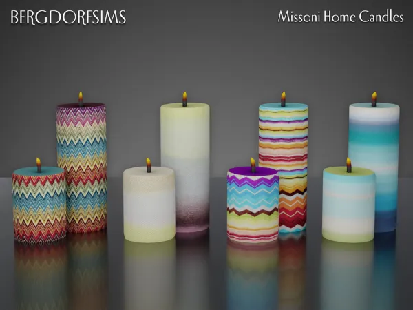Alpha Missoni Home Candles - The Sims 4 Custom Content