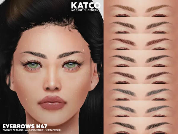 Alpha katco eyebrows n47 by katco - The Sims 4 Custom Content