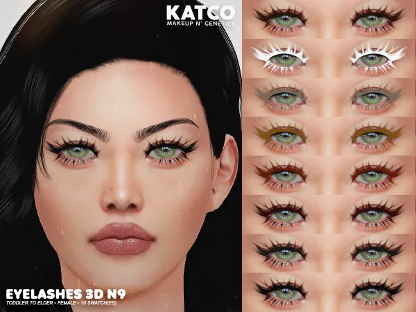 Alpha katco eyelashes 3d n9 by katco - The Sims 4 Custom Content