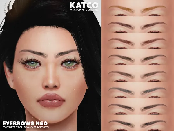 Alpha katco eyebrows n50 by katco - The Sims 4 Custom Content