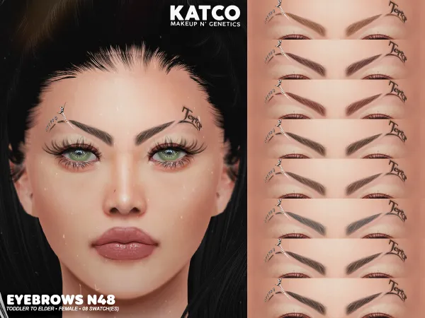Alpha katco eyebrows n48 by katco - The Sims 4 Custom Content