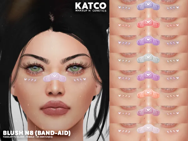 Alpha katco blush n8 (band aid) by katco - The Sims 4 Custom Content