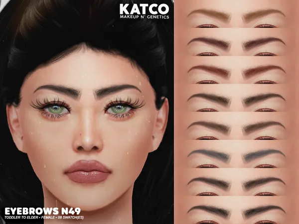Alpha katco eyebrows n49 by katco - The Sims 4 Custom Content