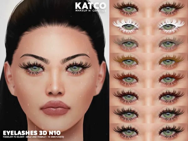 Alpha katco eyelashes 3d n10 - The Sims 4 Custom Content