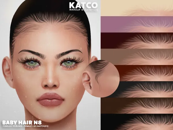 Alpha katco baby hair n8 - The Sims 4 Custom Content