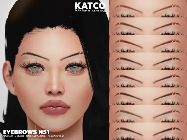 Alpha katco eyebrows n51 by katco - The Sims 4 Custom Content