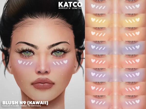 Alpha katco blush n9 (kawaii) by katco - The Sims 4 Custom Content