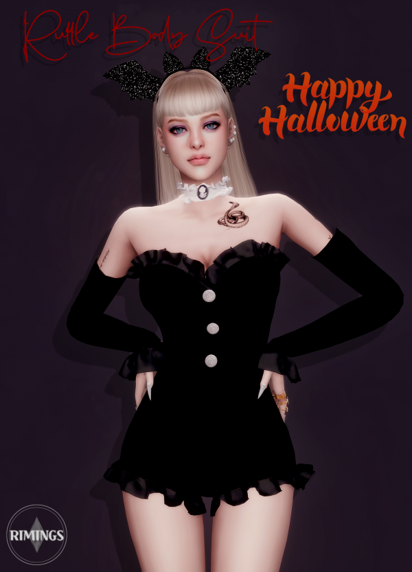 Alpha [RIMINGS] Ruffle Body Suit by simsfinds - The Sims 4 Custom Content