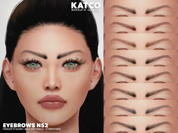 Alpha katco eyebrows n52 by katco - The Sims 4 Custom Content