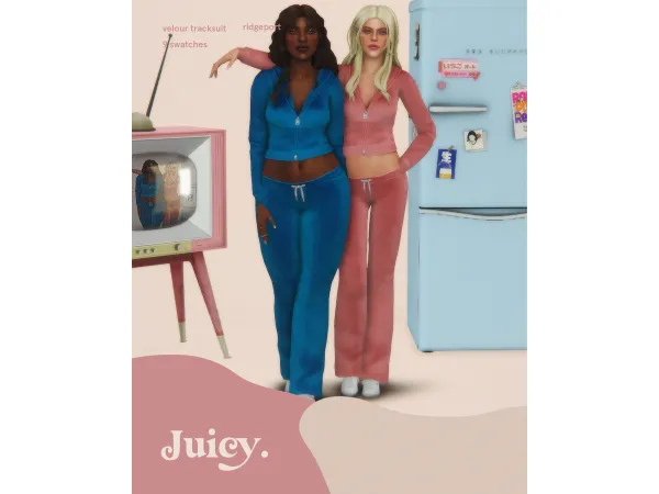 Maxis Match juicy tracksuit by ridgeport - The Sims 4 Custom Content