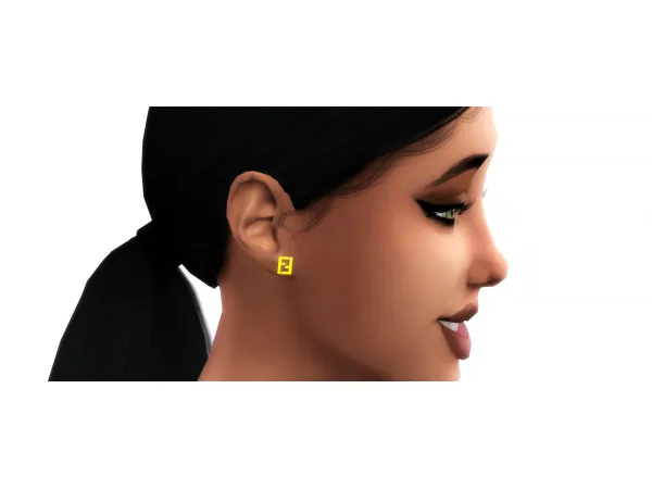 Alpha ❤ Fendi Stud Earrings ❤ by simmerkatex - The Sims 4 custom content