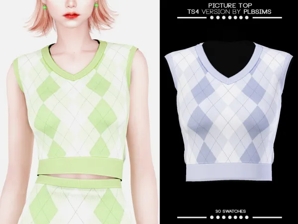 Alpha Picture Top by plbsims - The Sims 4 Custom Content