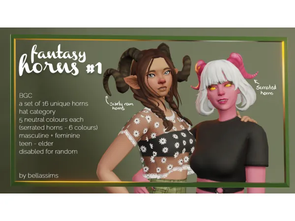 Maxis Match Fantasy Horns 1 by simsfinds - The Sims 4 Custom Content