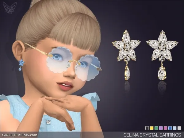 Alpha CELINA EARRINGS FOR TODDLERS by giuliettasims - The Sims 4 Custom Content