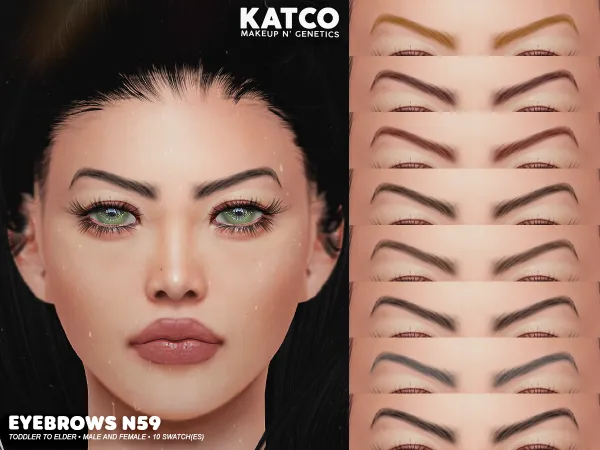 Alpha katco eyebrows n59 by katco - The Sims 4 Custom Content